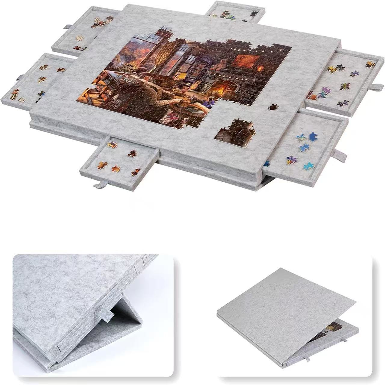 Childrens Puzzle Table Board with Drawers