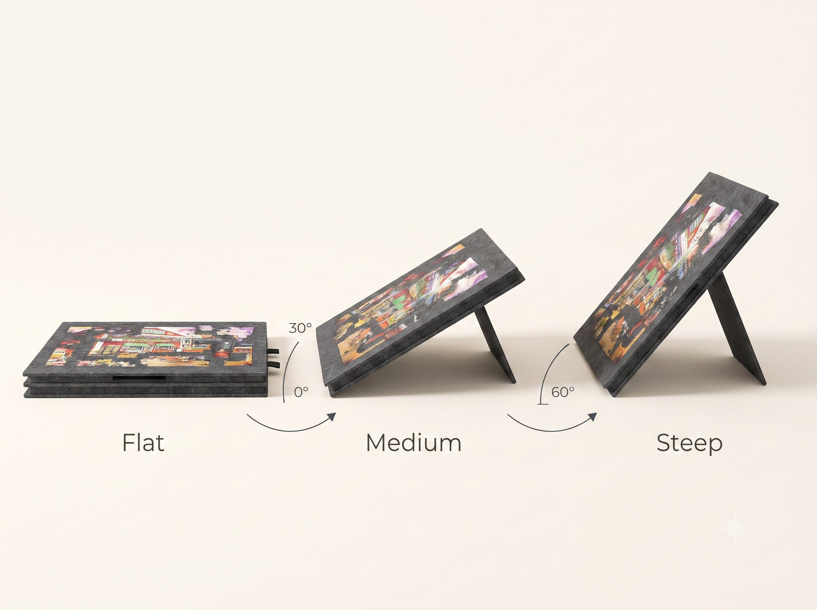 PuzzleNest Tilting Puzzle Board — 6 Sorting Drawers, Felt Cover & Stand