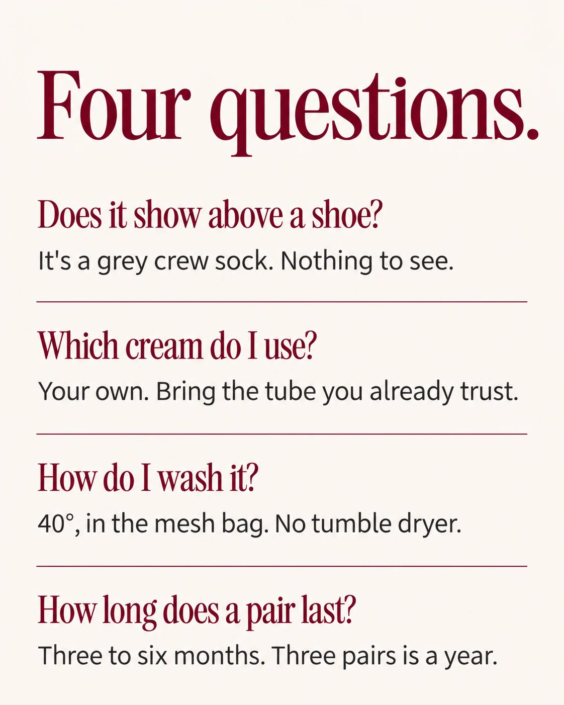 Four questions