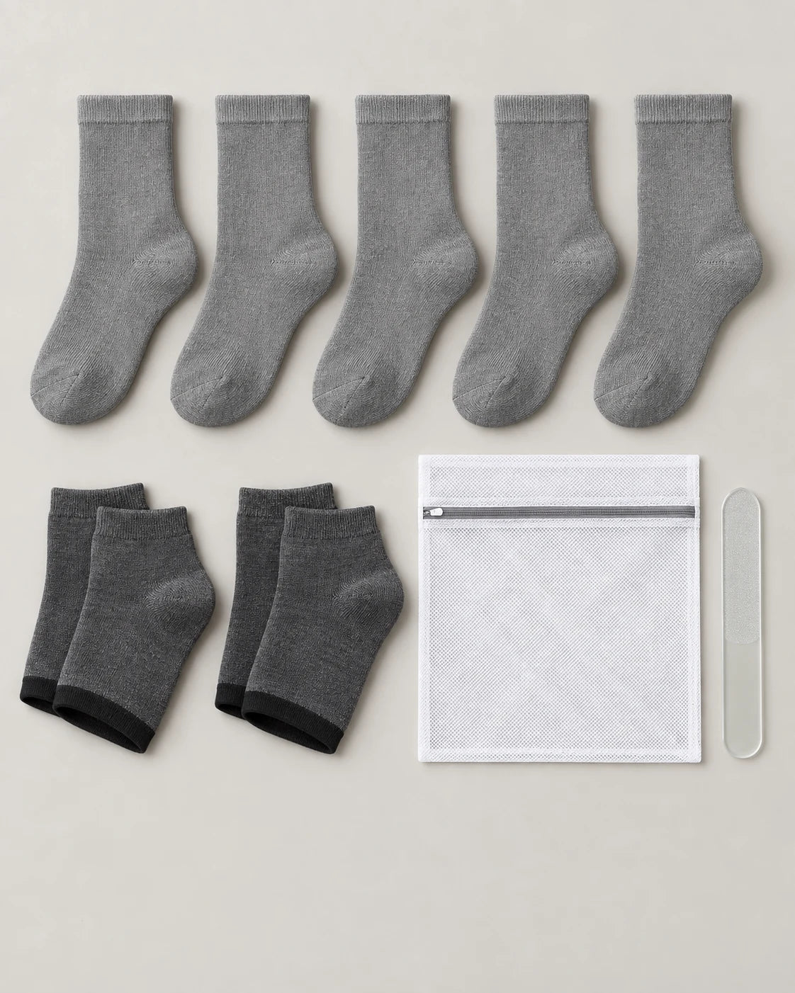 Year Kit: 5 pairs, 2 sleeves, wash bag, file